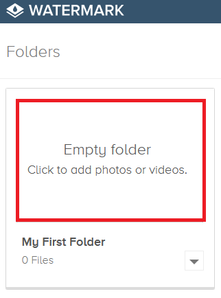 [Empty folder]をクリックします。